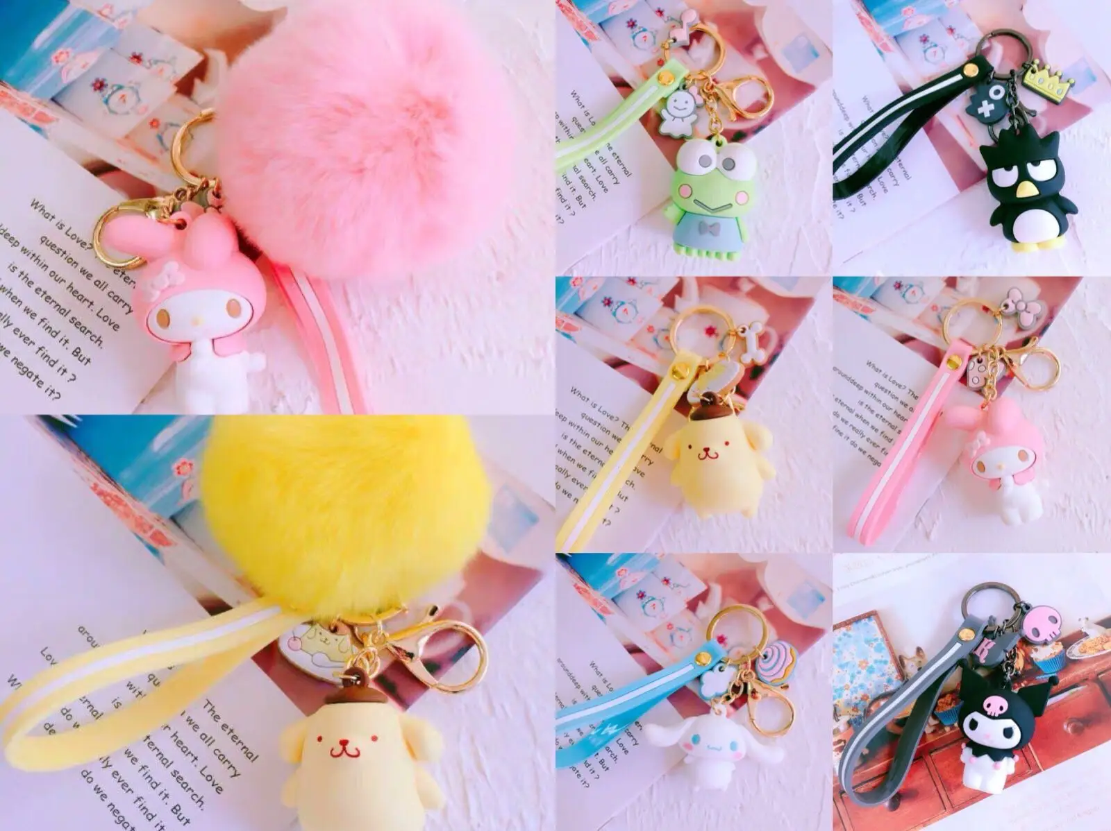 2019 Sanrio Series cartoon Cinnamoroll Pudding Dog My Melody PVC Keychain Bag Pendant Keyring for Girls Toy gift
2019 Sanrio Series cartoon Cinnamoroll Pudding Dog My Melody PVC Keychain Bag Pendant Keyring for Girls Toy gift