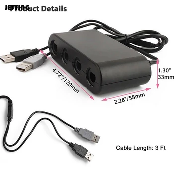 

4 Ports For PC Game Accessory For GameCube GC Controllers USB Adapter Converter For Nintendo Wii U PC NGC