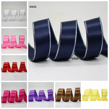 3 6 9 15 22 25 38mm Silver Gold Edged Double Face Satin Ribbon Browband Garment Gift Baking Packing Polyester Metallic Ribbon
3 6 9 15 22 25 38mm Silver Gold Edged Double Face Satin Ribbon Browband Garment Gift Baking Packing Polyester Metallic Ribbon