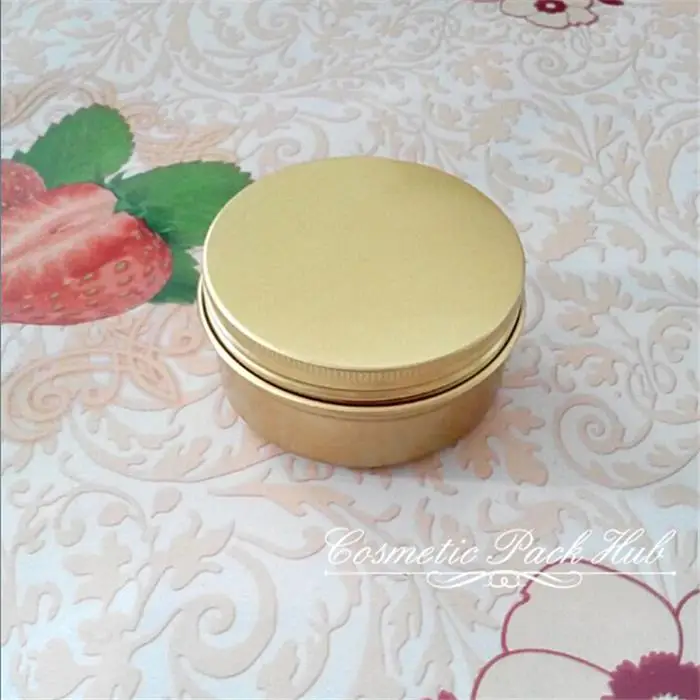 Image 80ml Gold Aluminum Ointment Jar,DIY Wax Container,Cosmetic Cream Jar