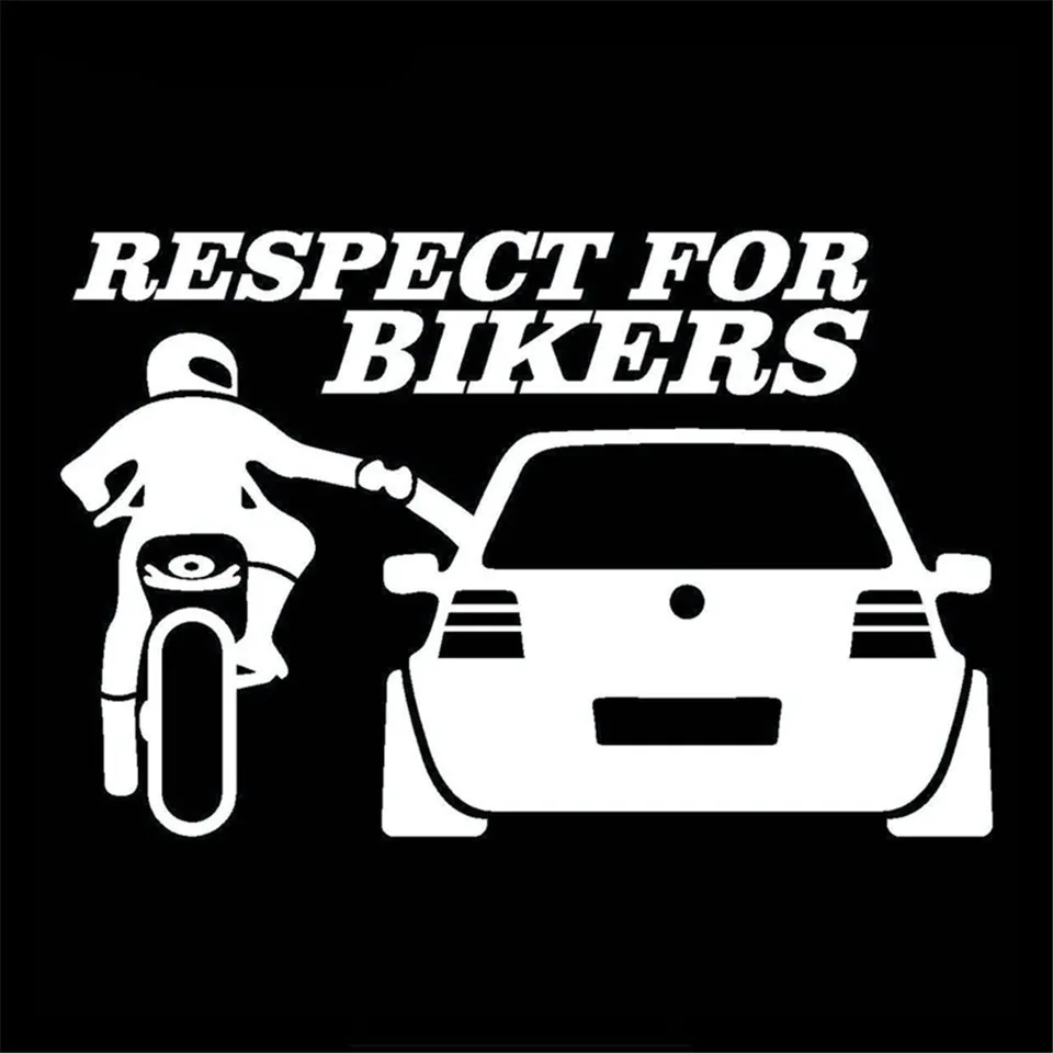  2013cm Car Sticker 3D Respect for Bikers Auto Stickers and Decals Funny Motorcycle Car Styling JDM Vinyl Stickers On Car (2)