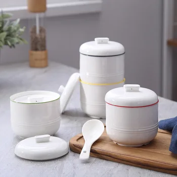 Continental Ceramic Home Bird's Nest Stew Water Proof Stew Health Soup with Trumpet Cover Steamed Egg Sugar Water
Continental Ceramic Home Bird's Nest Stew Water Proof Stew Health Soup with Trumpet Cover Steamed Egg Sugar Water
