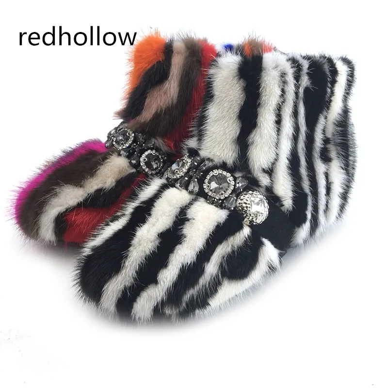 Women's Shoes Natural Fur Fashion Rhinestone Luxury Snow Boots 2018 New Winter Warm Shoes For Women Ankle Boots Flat Heel Boots 
Women's Shoes Natural Fur Fashion Rhinestone Luxury Snow Boots 2018 New Winter Warm Shoes For Women Ankle Boots Flat Heel Boots