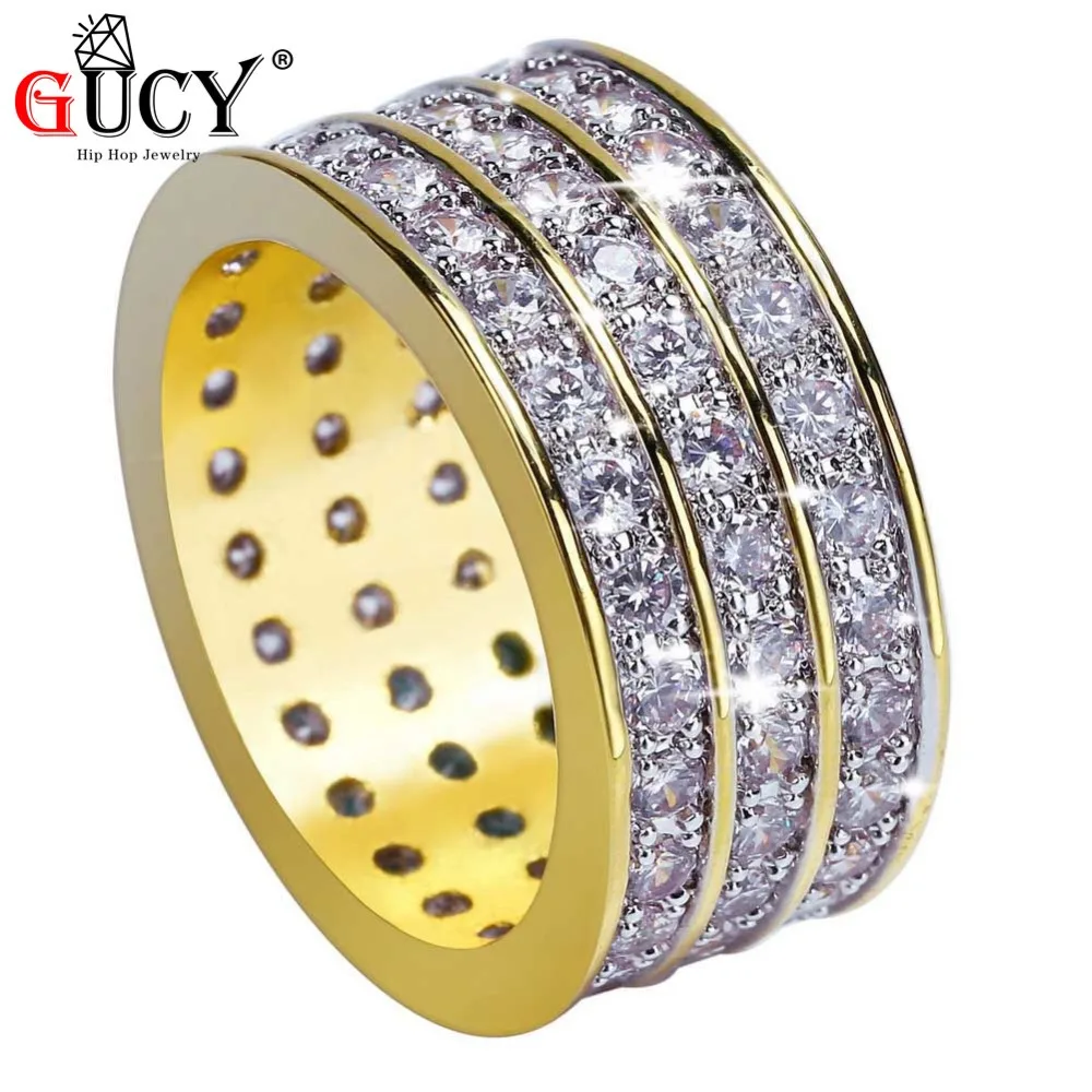 GUCY New Arrival Hip Hop Rock Ring Micro Pave Cubic Zircon Stones Full Iced Out Bling Copper Gold Color Rings Gift For Men
GUCY New Arrival Hip Hop Rock Ring Micro Pave Cubic Zircon Stones Full Iced Out Bling Copper Gold Color Rings Gift For Men
