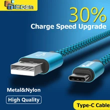Tiegem Original USB Type C Cable Nylon Line and Metal Plug Type-C USB for Xiaomi 4C / Leshi / Nokia N1 / HTC 10 Samsung note 7