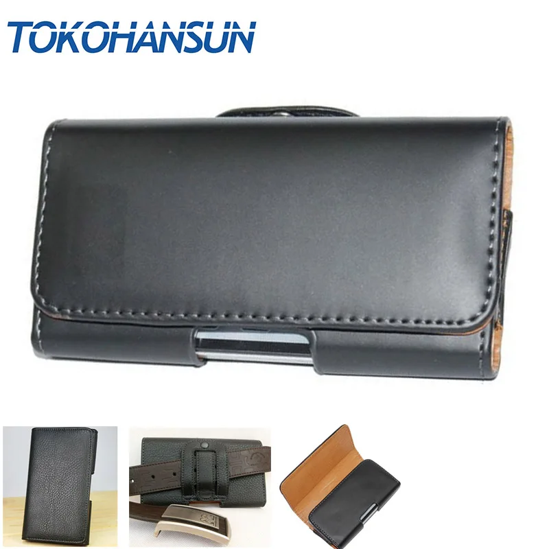 

TOKOHANSUN For ZTE Axon M Z999 Phone Bag Mobile Cover Belt Clip Case Black Color PU Leather Pouch