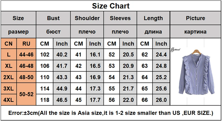 8919 size table