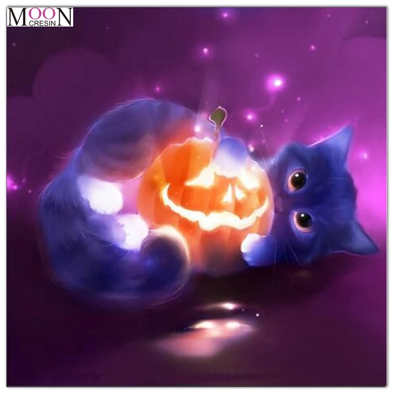 MOONCRESIN 5D Diy Diamond Painting Cross Stitch Cat Hold Halloween light Diamond Mosaic Full Round Diamond Embroidery Decoration 
MOONCRESIN 5D Diy Diamond Painting Cross Stitch Cat Hold Halloween light Diamond Mosaic Full Round Diamond Embroidery Decoration