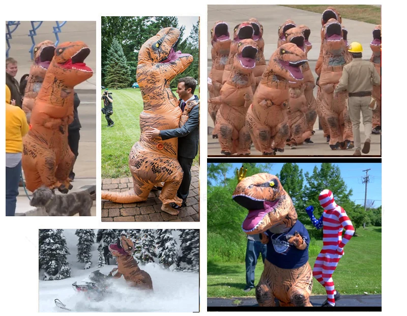 Party Adult t rex Dinosaur Costume Cosplay Anime Inflatable Dinosaur T REX Blowup Halloween Mascot disfraz Costumes for Women (2)