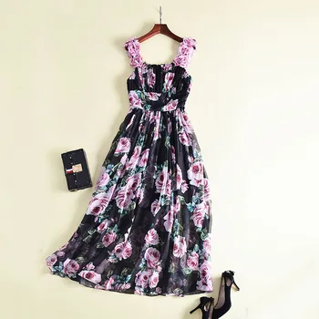 Appliques Rose Floral Printed Long Dress 2018 Women Summer Bohemian Strapless Silk Chiffon Maxi Dress vestidos
Appliques Rose Floral Printed Long Dress 2018 Women Summer Bohemian Strapless Silk Chiffon Maxi Dress vestidos