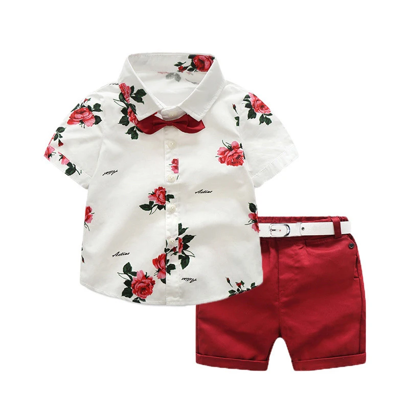 New Summer Boys Clothing Sets Kids Boy Clothes Flower Tie Shirts+Shorts 2PCS Gentleman Suit Boys Clothing Children Clothes Set
New Summer Boys Clothing Sets Kids Boy Clothes Flower Tie Shirts+Shorts 2PCS Gentleman Suit Boys Clothing Children Clothes Set