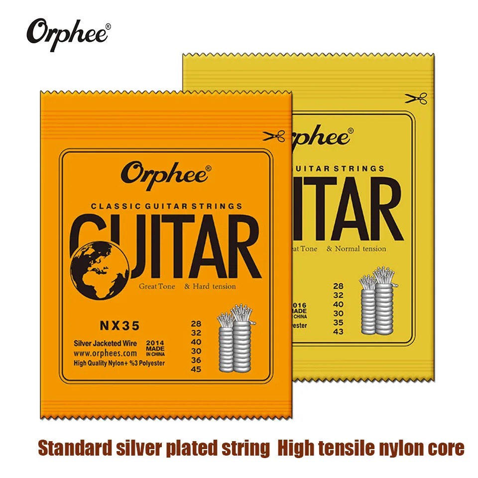 

New Orphee Classic Classical Guitar Strings Nylon and Silver Plated Wire Hard/Normal Tension 028-043/028-045 Wholesales