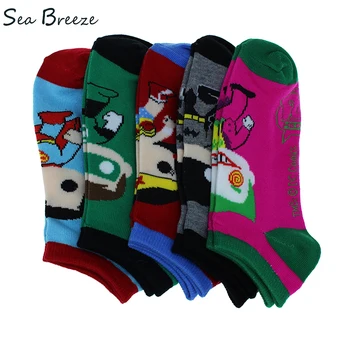 Sea Breeze Brand 5 pairs summer Men High quality cotton Cartoon Superman Batman Clown Hulk couple boat socks Women No Show socks
Sea Breeze Brand 5 pairs summer Men High quality cotton Cartoon Superman Batman Clown Hulk couple boat socks Women No Show socks