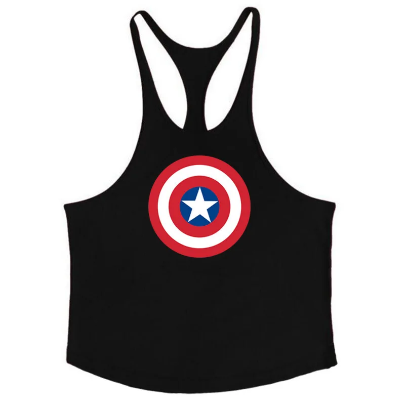Europe and the United States large size US captain gym sports vest men's shield printed arc hem cotton vest
Europe and the United States large size US captain gym sports vest men's shield printed arc hem cotton vest