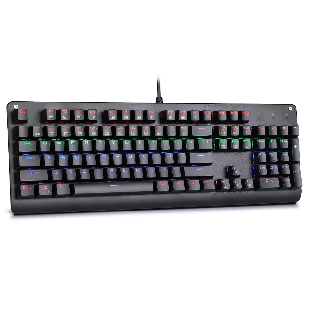 Mechanical Gaming Keyboard Blue Switch Ergonomic Design LED Backlit Water Resistant 104 Keys Anti-Ghosting QWERTY Layout
Mechanical Gaming Keyboard Blue Switch Ergonomic Design LED Backlit Water Resistant 104 Keys Anti-Ghosting QWERTY Layout