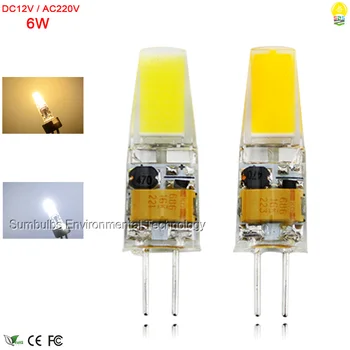 DC12V AC220V G4 LED Lamp 6W Ultra Bright Mini Lampada G4 COB LED Bulb Lights Replace Halogen Chandelier Lamps Warm/ Cold White
DC12V AC220V G4 LED Lamp 6W Ultra Bright Mini Lampada G4 COB LED Bulb Lights Replace Halogen Chandelier Lamps Warm/ Cold White
