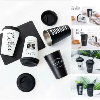 Black White Stainless Steel Silicone Mugs Hand Cup With Straw Lid Cup Sleeve Mug Tea Milk Cups Home Office School Gift 1PCS
Black White Stainless Steel Silicone Mugs Hand Cup With Straw Lid Cup Sleeve Mug Tea Milk Cups Home Office School Gift 1PCS