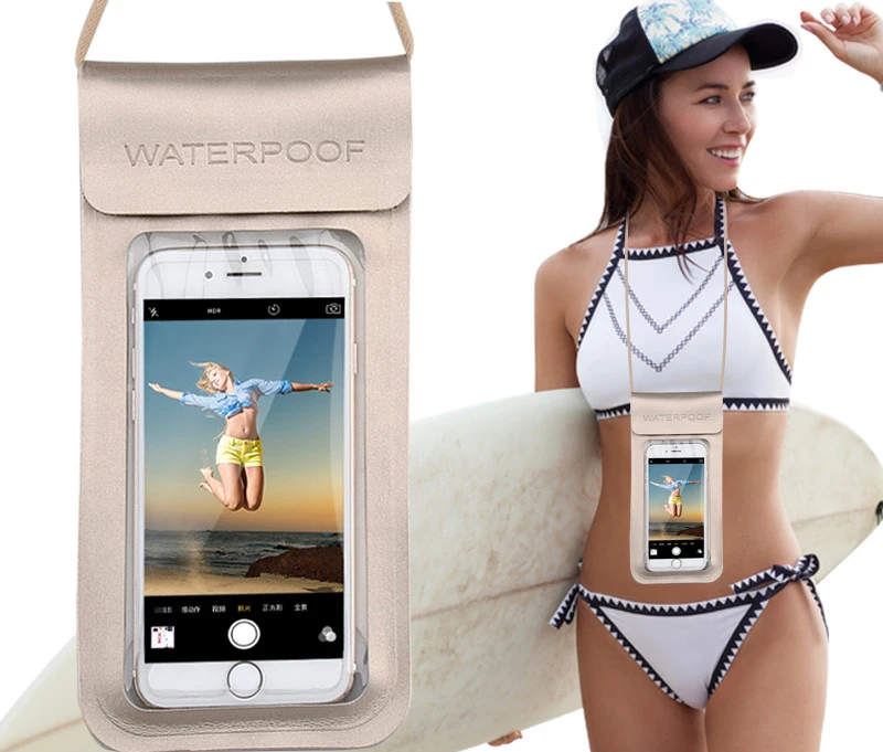 6.5Inch High Quality Swimming Bag Durable TPU Universal Waterproof Mobile Phone Cover Case Strong Seal Cellphones Neck Pouch 32 13