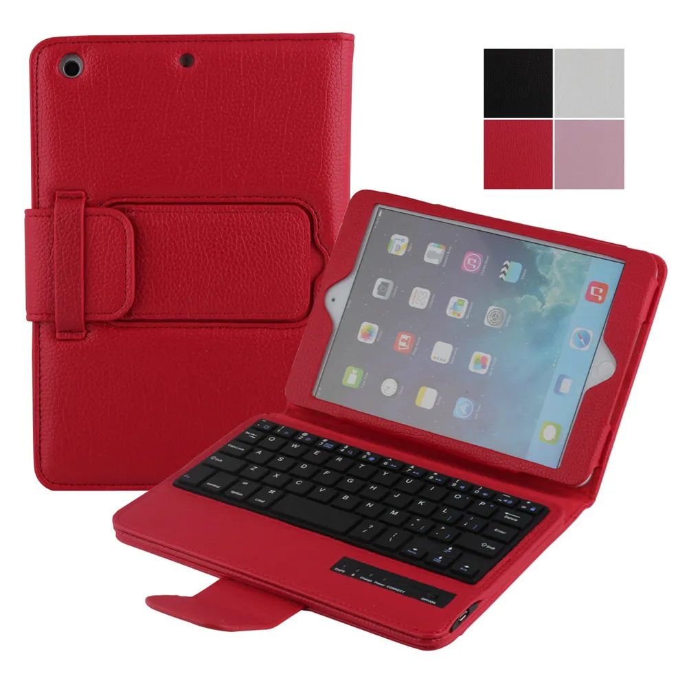 

For iPad mini 1/2/3/4 Slim Smart Folio PU Leather Protective Shell Skin Case Stand Cover+Detachable Wireless Bluetooth Keyboard