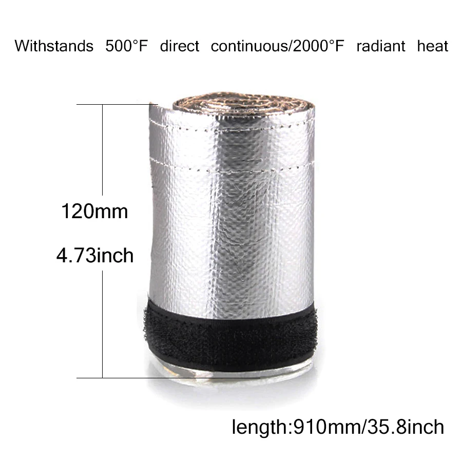 Metallic Heat Shield Thermal Sleeve Insulated Wire Hose Cover 910x120mm 910mmx100mm 910mmx85mm
Metallic Heat Shield Thermal Sleeve Insulated Wire Hose Cover 910x120mm 910mmx100mm 910mmx85mm