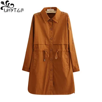 UHYTGF Loose Lace Plus size female Trench coats Spring autumn Women Korean 2019 Splice Hollow Ladies Long sleeve Trench coat 290
UHYTGF Loose Lace Plus size female Trench coats Spring autumn Women Korean 2019 Splice Hollow Ladies Long sleeve Trench coat 290