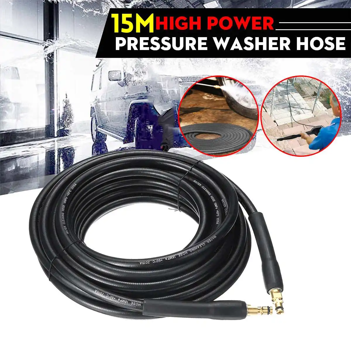 15m High Pressure Washer Hose Car Washer Water Cleaning Extension Hose for Karcher K2 K3 K4 K5 K6 K7 Car Wash Washing Cleaner
15m High Pressure Washer Hose Car Washer Water Cleaning Extension Hose for Karcher K2 K3 K4 K5 K6 K7 Car Wash Washing Cleaner