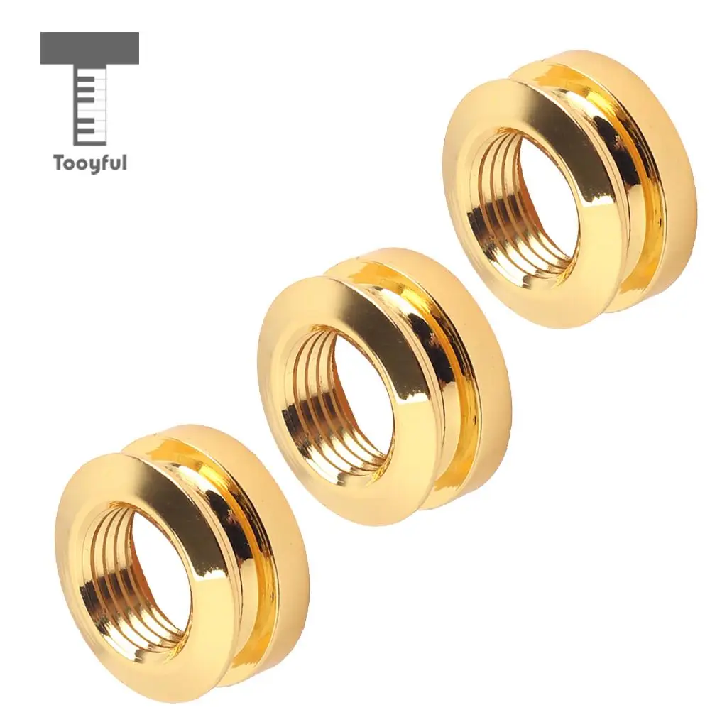 Tooyful Durable 3x Golden Guitar Replacement Pickup Endpin Jack Strap Buttons for Guitar/Bass Accessory 15 x 8mm