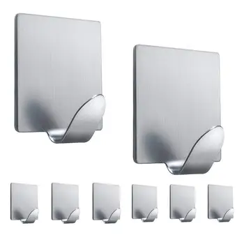 Adhesive Hooks Heavy Duty Wall Hooks Hanger Sturdy Stainless Steel Waterproof Hooks for Kitchen Utensils Robe Coat Towel Keys
Adhesive Hooks Heavy Duty Wall Hooks Hanger Sturdy Stainless Steel Waterproof Hooks for Kitchen Utensils Robe Coat Towel Keys