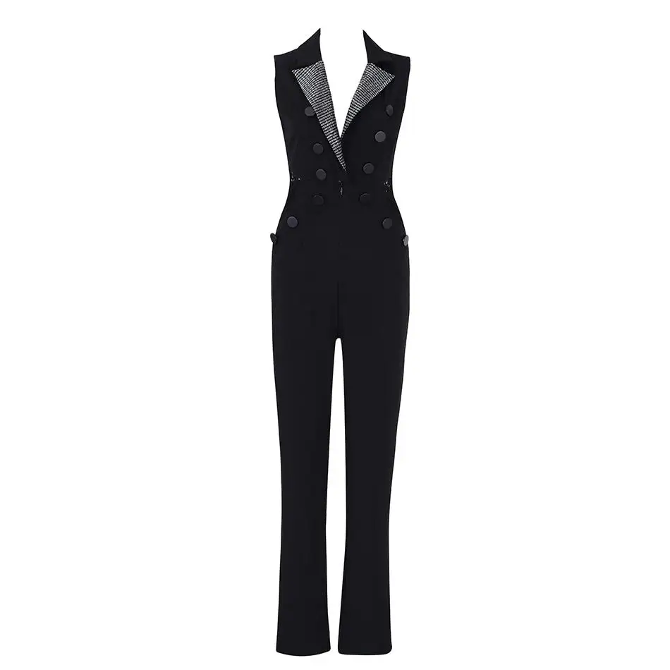 Newest Fashion Celebrity Party Jumpsuit Women Black Sleeveless V-Neck Button Sexy NightClub Bodycon Full Length Jumpsuit Women
Newest Fashion Celebrity Party Jumpsuit Women Black Sleeveless V-Neck Button Sexy NightClub Bodycon Full Length Jumpsuit Women