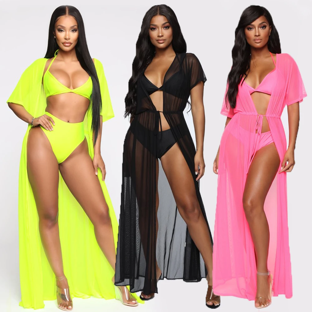 New Sexy Woman Summer Bikini Cover Up Short Sleeve Solid Color Mesh Sheer Boho Long Dress Sundress Beachwear Bathing Suit
New Sexy Woman Summer Bikini Cover Up Short Sleeve Solid Color Mesh Sheer Boho Long Dress Sundress Beachwear Bathing Suit