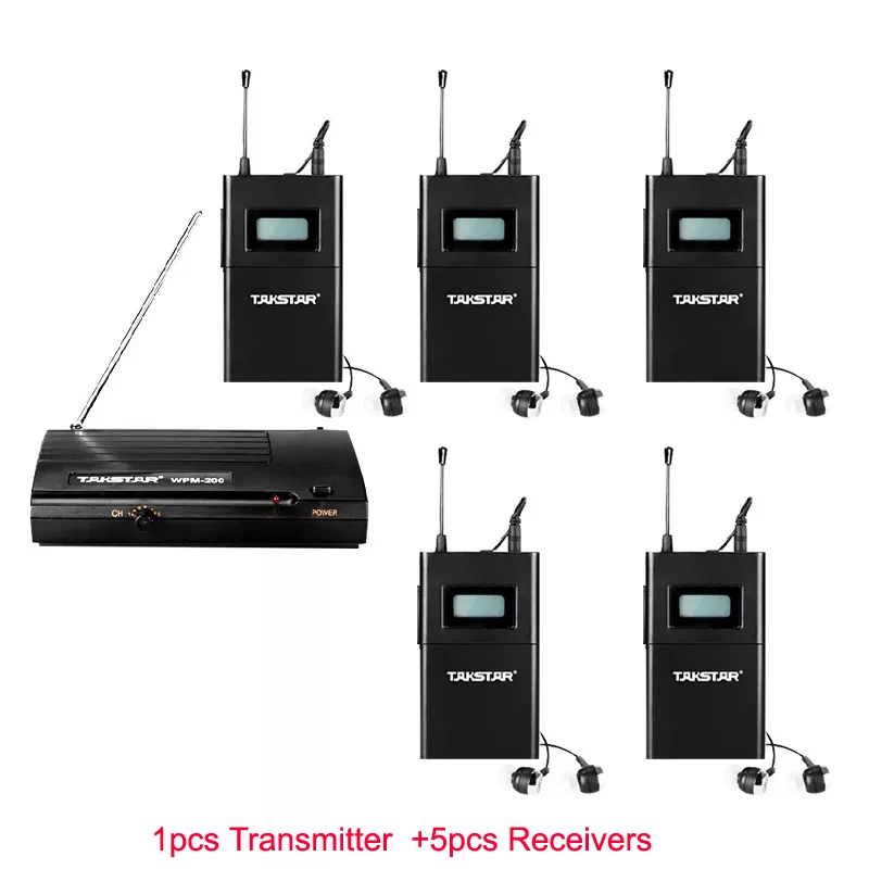 Takstar wpm-200/wpm200 UHF Wireless Monitor System use for recording studio/on-stage Monitoring 1 Transmitter+5 Receivers
Takstar wpm-200/wpm200 UHF Wireless Monitor System use for recording studio/on-stage Monitoring 1 Transmitter+5 Receivers