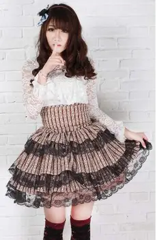 Sweet Layered Princess Striped Short Kawaii Pleated Lolita Skirt for Girl with Lace up Back
Sweet Layered Princess Striped Short Kawaii Pleated Lolita Skirt for Girl with Lace up Back