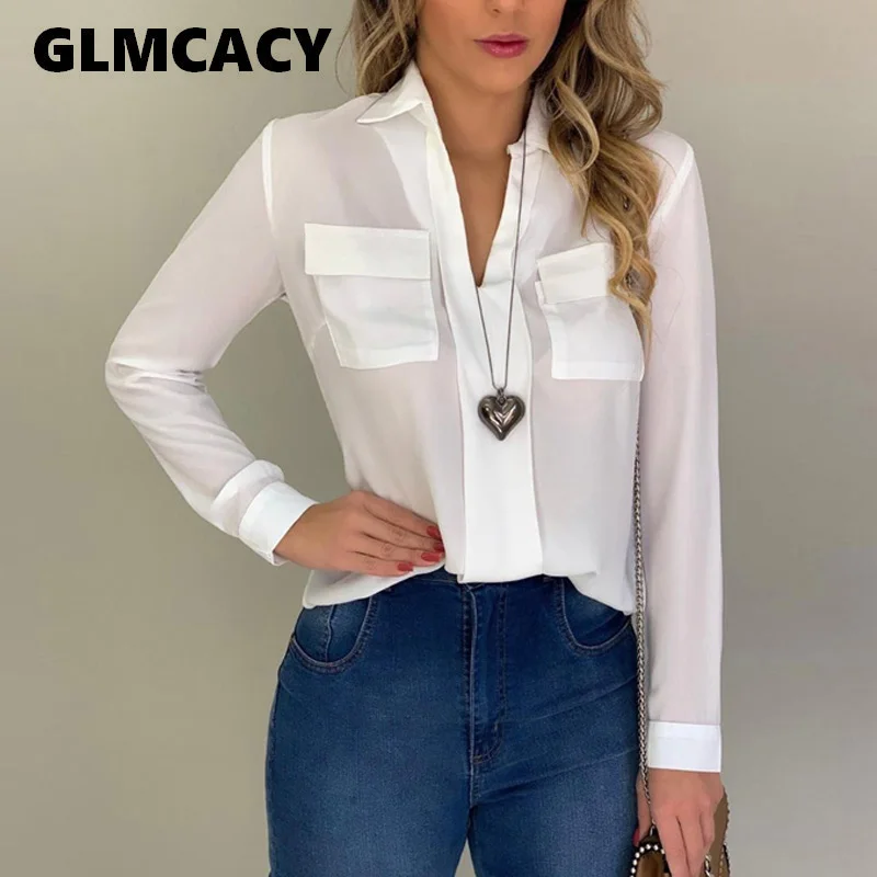 Women Casual Slim Shirts Autumn Turn Down Collar Blouse Long Sleeve Button Down White Shirt Classy Tops Streetwear
Women Casual Slim Shirts Autumn Turn Down Collar Blouse Long Sleeve Button Down White Shirt Classy Tops Streetwear