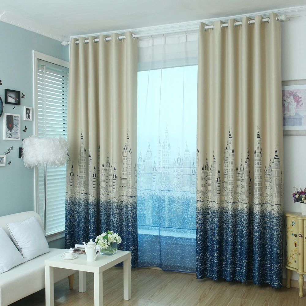 Printed blue castle design blackout curtains for window cortina blackout for livingroom full blind curtains for kids room
Printed blue castle design blackout curtains for window cortina blackout for livingroom full blind curtains for kids room