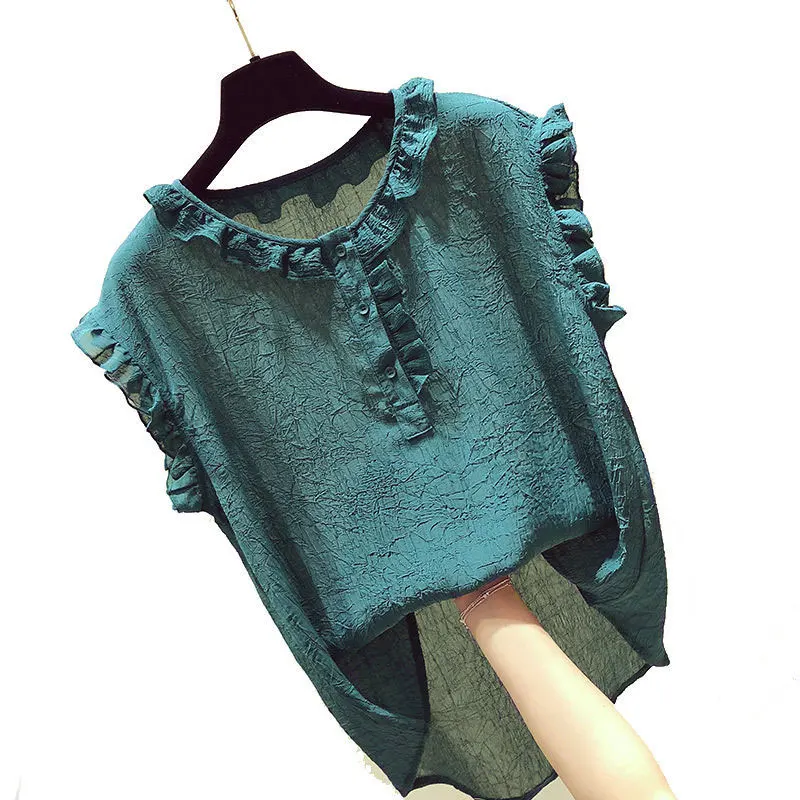 F&je New Korea Fashion Summer Women Shirt Plus Size Sweet Cute Sleeveless Chiffon Shirts Ruffles Blouses Female Tops Clothes D26
F&je New Korea Fashion Summer Women Shirt Plus Size Sweet Cute Sleeveless Chiffon Shirts Ruffles Blouses Female Tops Clothes D26