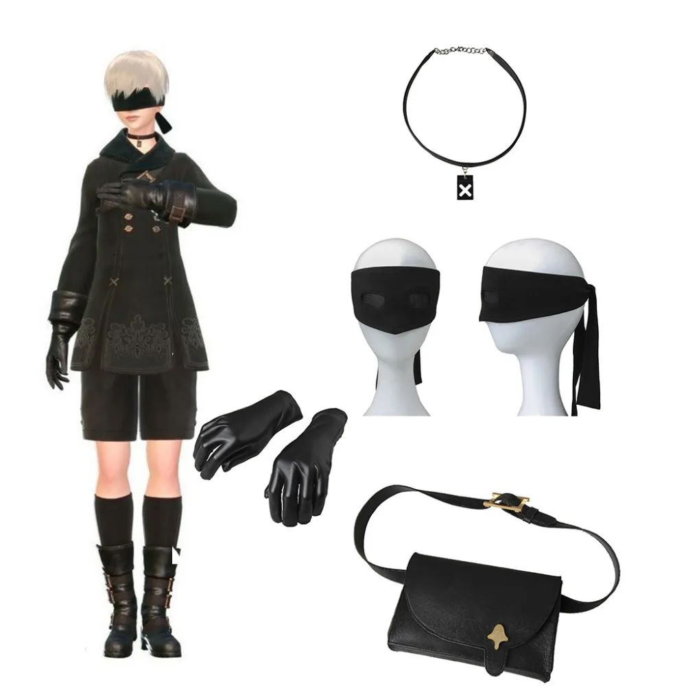 Cosplaydiy Game NieR:Automata YoRHa No. 9 Type S gloves Bags Necklace Eyemask Adult men Halloween Carnival Cosplay Accessories 
Cosplaydiy Game NieR:Automata YoRHa No. 9 Type S gloves Bags Necklace Eyemask Adult men Halloween Carnival Cosplay Accessories