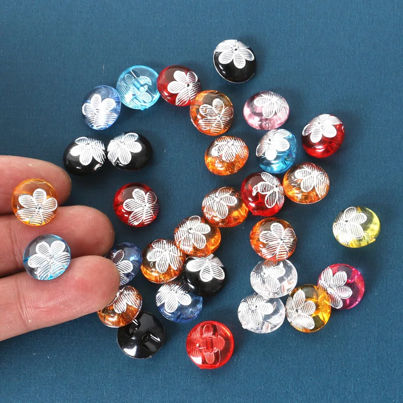 50pcs Plastic Button Transparent Baby Beautiful Multicolour Flower Buttons Accessories Diy Resin Shirt button for Sewing BA-008
50pcs Plastic Button Transparent Baby Beautiful Multicolour Flower Buttons Accessories Diy Resin Shirt button for Sewing BA-008