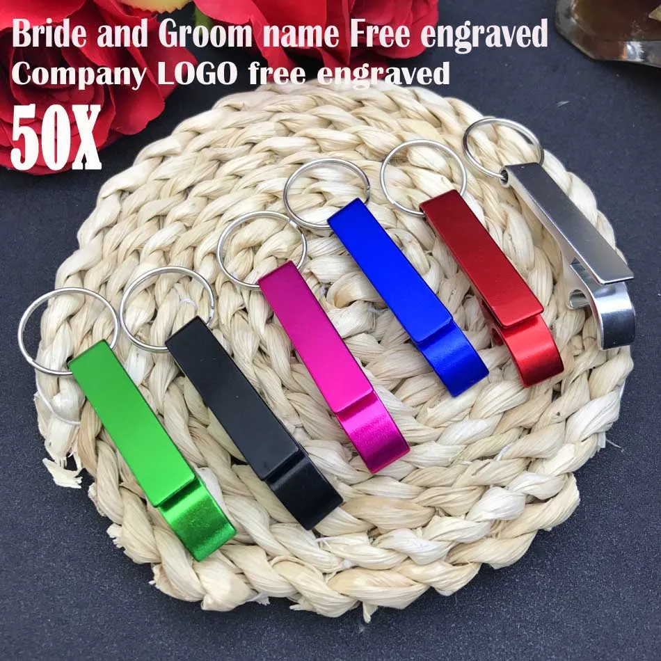 50pcs customized wedding gift of color bottle opener with keychain Memory letter and date engraved free with organza bag
50pcs customized wedding gift of color bottle opener with keychain Memory letter and date engraved free with organza bag