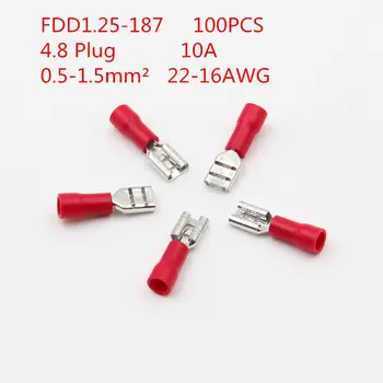 100PCS/ T047 FDD1.25-187 4.8 Plug Female Quick Disconnect Cable Wire Splice Insulation Terminal Connector 0.5-1.5mm2 22-16AWG
100PCS/ T047 FDD1.25-187 4.8 Plug Female Quick Disconnect Cable Wire Splice Insulation Terminal Connector 0.5-1.5mm2 22-16AWG