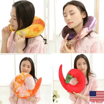 Portable U-shaped Neck Pillow Gift Travel 3D Shrimp Bread Pepper Eggplant Type Pillow Travel Home Office Decor Comfort Pillow
Portable U-shaped Neck Pillow Gift Travel 3D Shrimp Bread Pepper Eggplant Type Pillow Travel Home Office Decor Comfort Pillow