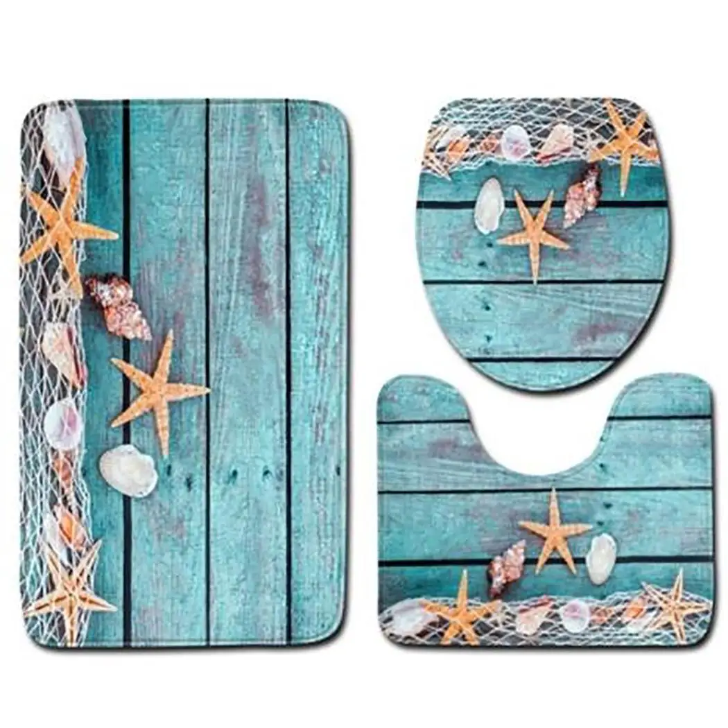 Bathroom Mat Shower Curtain Set Print Toilet Seat Cushion 1 x Cover, 1 x Carpet, 1 x U Carpet Non-slip Bath Mat rugs floor Decor
Bathroom Mat Shower Curtain Set Print Toilet Seat Cushion 1 x Cover, 1 x Carpet, 1 x U Carpet Non-slip Bath Mat rugs floor Decor
