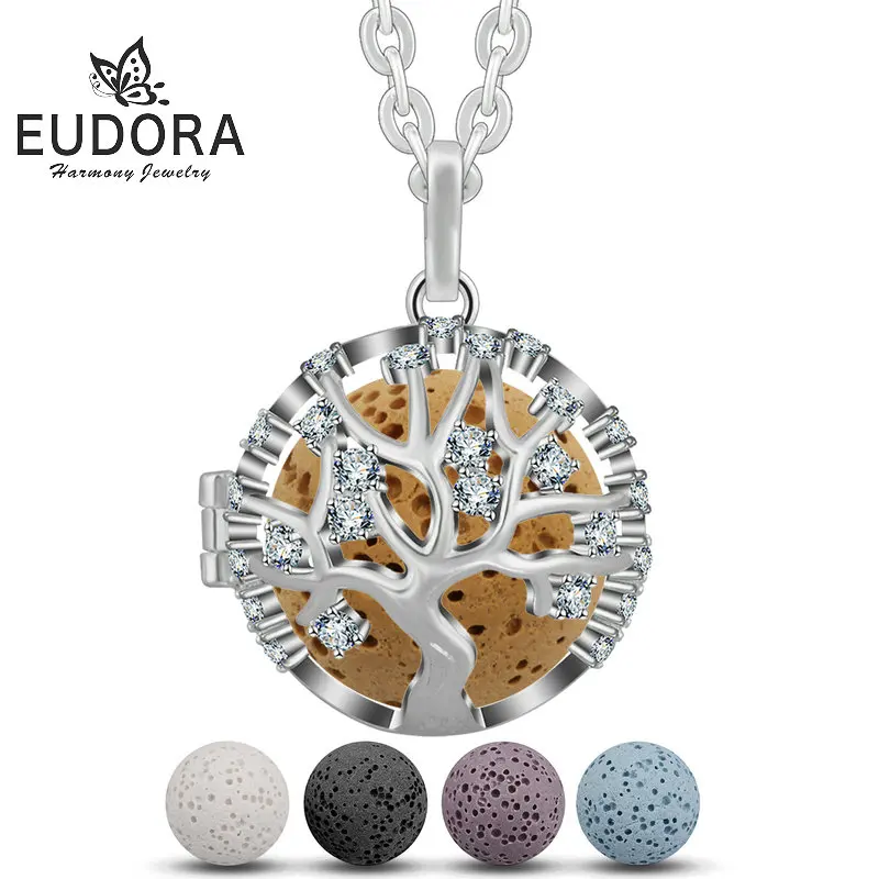 EUDORA Copper Crystal Tree Pendant Necklace fit 20mm Volcanic Lava Stone Ball Women Clear CZ Locket Cage Pendants Birthday gift
EUDORA Copper Crystal Tree Pendant Necklace fit 20mm Volcanic Lava Stone Ball Women Clear CZ Locket Cage Pendants Birthday gift