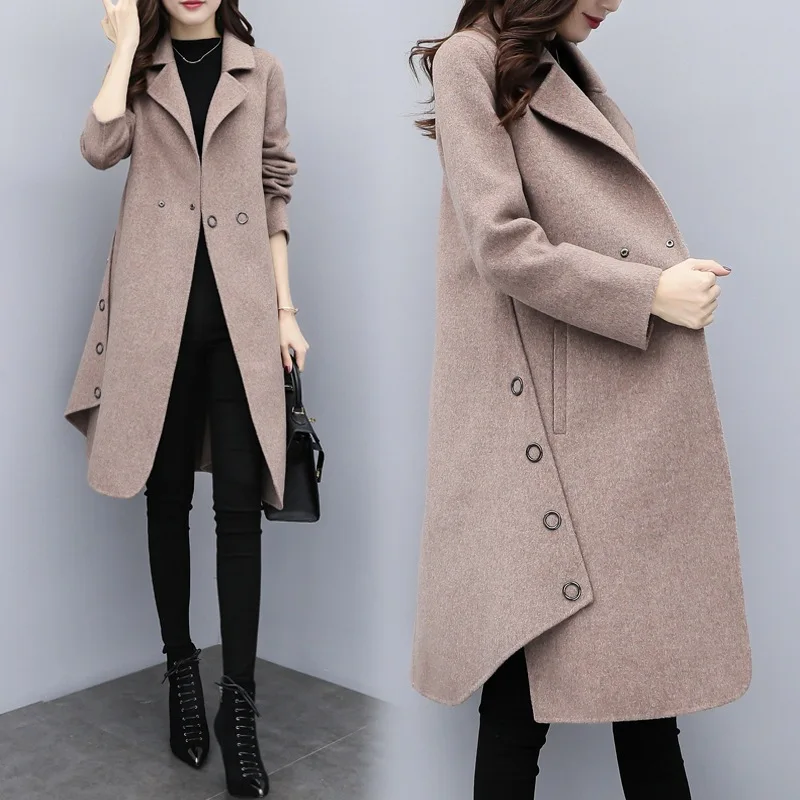 2019 Winter Coat Women Wide Lapel Belt Pocket Wool Blend Coat Oversize Long Trench Coat Outwear Wool Coat Women
2019 Winter Coat Women Wide Lapel Belt Pocket Wool Blend Coat Oversize Long Trench Coat Outwear Wool Coat Women