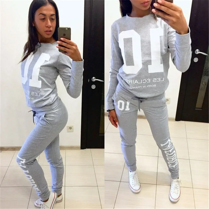 Letter Print 2 Two Piece Set Top And Pants Women Cotton Tracksuit Pullovers hoodies Sweatshirt Loose Suits Casual Sportwear 2018
Letter Print 2 Two Piece Set Top And Pants Women Cotton Tracksuit Pullovers hoodies Sweatshirt Loose Suits Casual Sportwear 2018