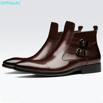 QYFCIOUFU Quality Italian Genuine Leather Mens Ankle Boots Pointed Toe High Top Casual Shoes Male Business Dress Boots Shoes
QYFCIOUFU Quality Italian Genuine Leather Mens Ankle Boots Pointed Toe High Top Casual Shoes Male Business Dress Boots Shoes