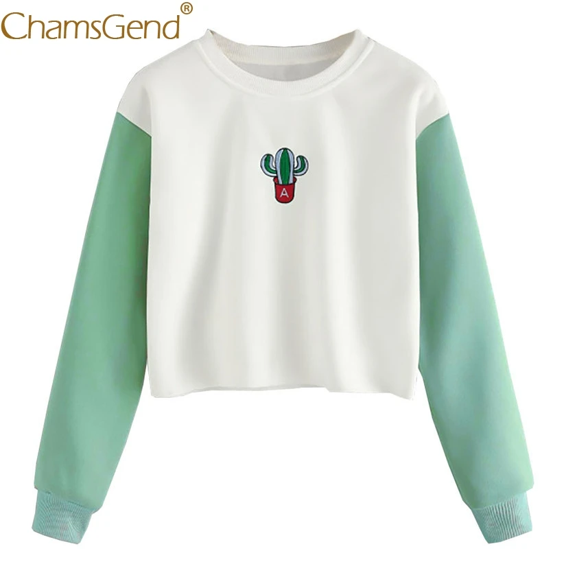Chamsgend Hoodies Sweatshirt Women Cactus Pattern Green Long Sleeve Patchwork Crop Top Sweatshirts Feminina Moletom 71211
Chamsgend Hoodies Sweatshirt Women Cactus Pattern Green Long Sleeve Patchwork Crop Top Sweatshirts Feminina Moletom 71211