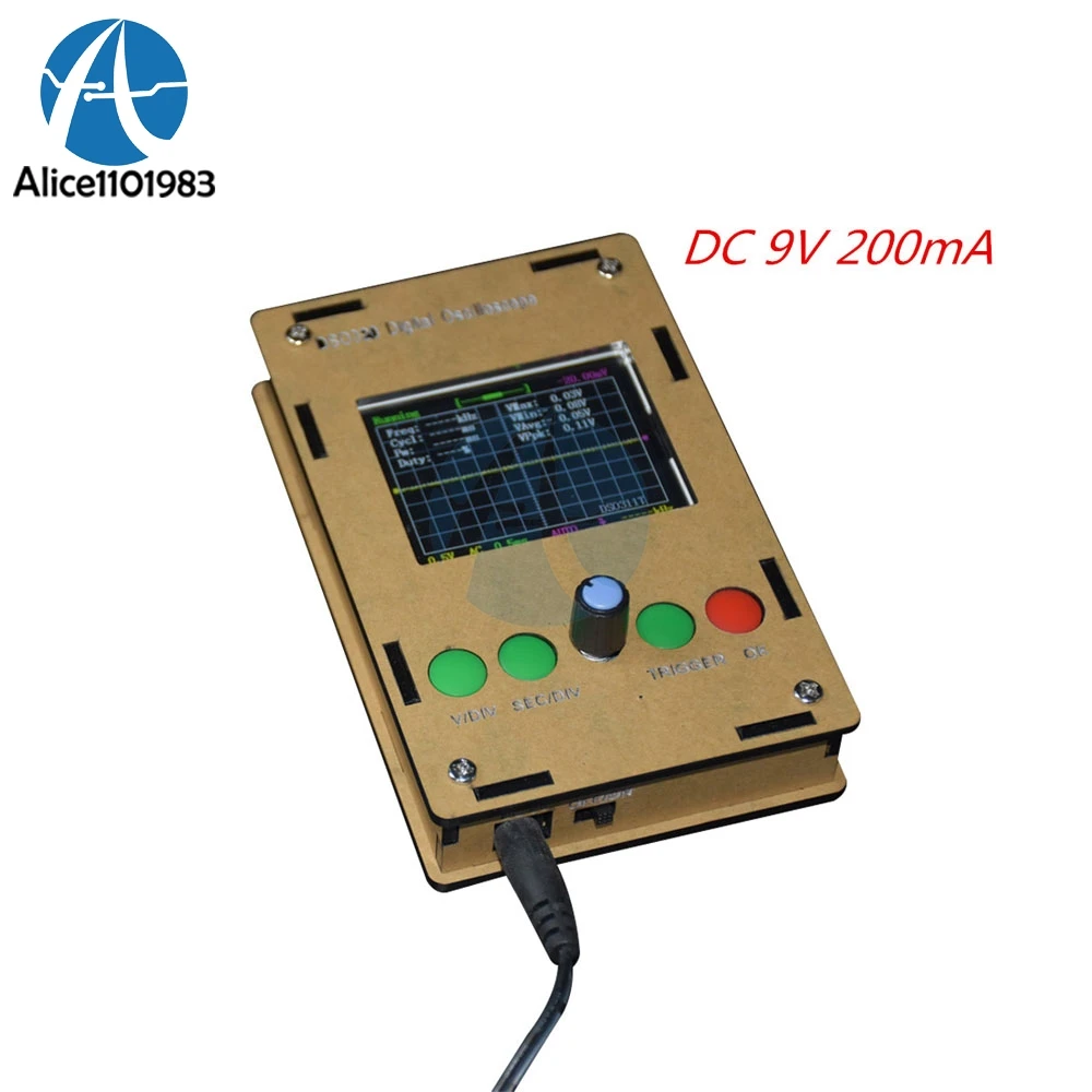 DC 9v 200mA DSO311 Mini Digital Oscilloscope 1MSPS 2.4 "TFT LCD STM32 12-Bit Probe With Case Box Shell DIY Kits Replace DSO138
DC 9v 200mA DSO311 Mini Digital Oscilloscope 1MSPS 2.4 "TFT LCD STM32 12-Bit Probe With Case Box Shell DIY Kits Replace DSO138
