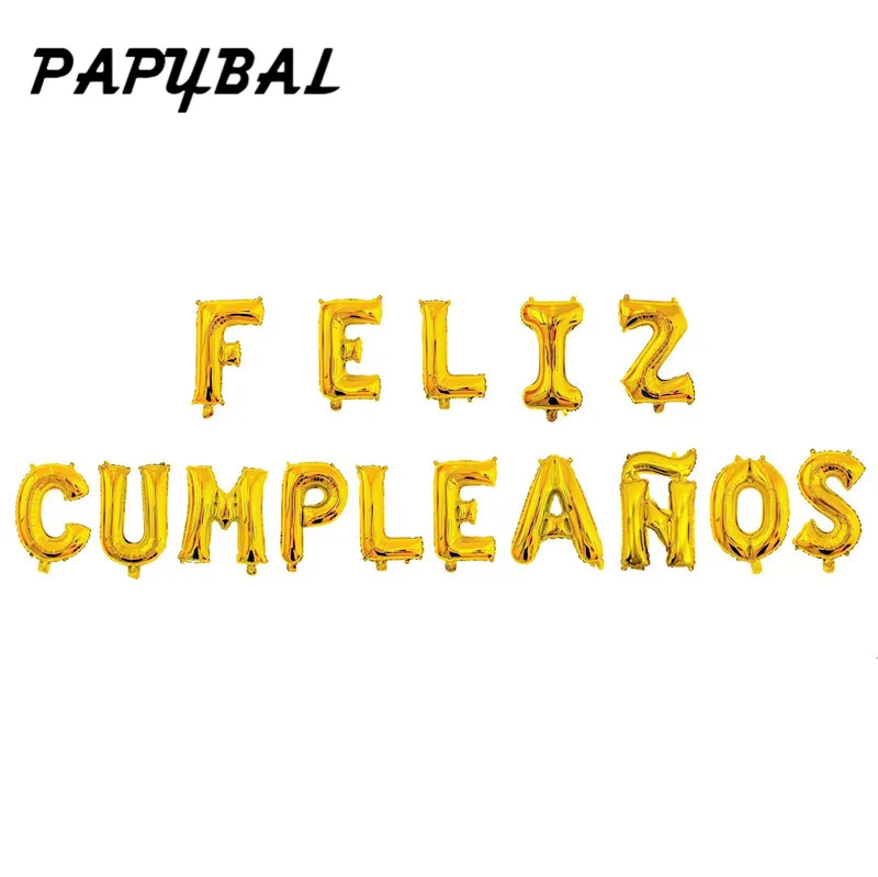 Испанские буквы фольгированные шары С Днем Рождения розовое золото день