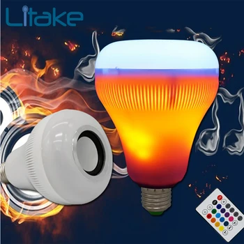 Litake LED RGB Music Bulb Light Wireless Phone Bluetooth Speaker with Flame Effect E27 Music Playing Lamp
Litake LED RGB Music Bulb Light Wireless Phone Bluetooth Speaker with Flame Effect E27 Music Playing Lamp
