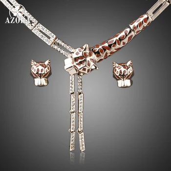 AZORA My Leopard Lady Gold Color Stellux Austrian Crystal Leopard Stud Earring and Necklace Set TG0024
AZORA My Leopard Lady Gold Color Stellux Austrian Crystal Leopard Stud Earring and Necklace Set TG0024